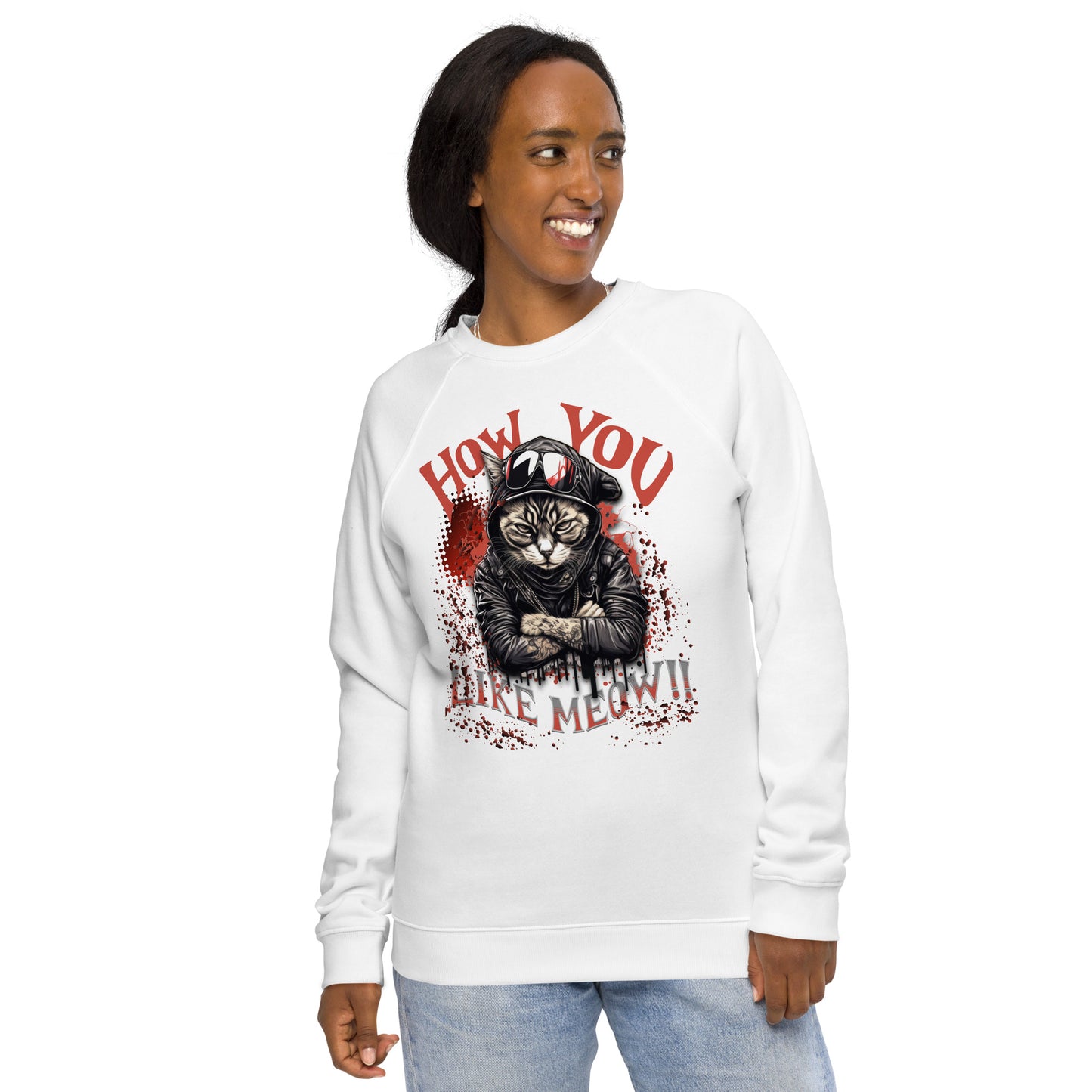 Unisex organic raglan sweatshirt